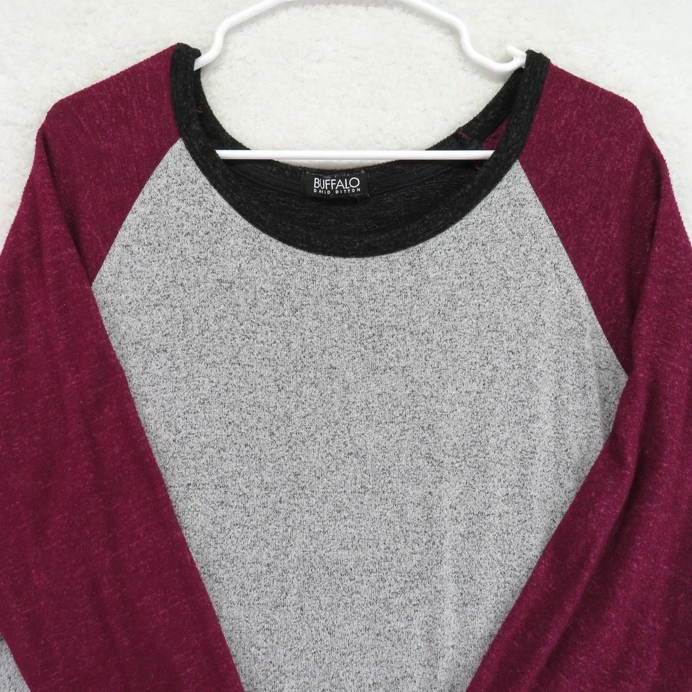 Buffalo David Bitton Sweater Mens‎ Large Raglan Pullover Long Sleeve Crewneck